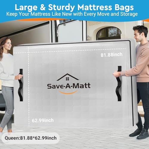 SaveAMatt Queen Mattress Encasement with 8 Handles