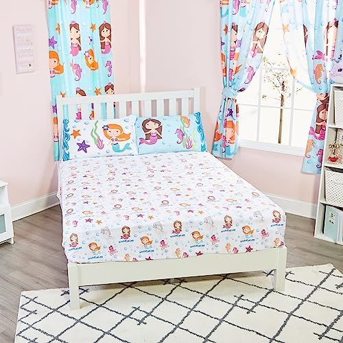 EVERYDAY KIDS Mermaid Kids Bed Sheet Set 4-Piece