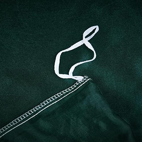 Satin Duvet Cover Set 3 Pieces Dark Green Luxury