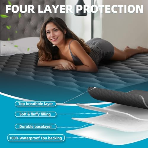 Kmall Waterproof King Mattress Protector with Deep Pocket