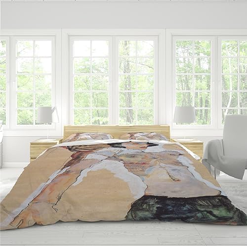 HOBBOY Khaki Duvet Cover Set 3 Piece with Zipper Ties 1