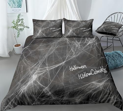 REALIN Halloween Spider Duvet Cover Set for Kids