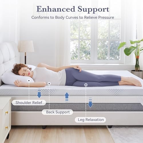 SINWEEK 3 Inch Gel Memory Foam Mattress Topper Twin Size