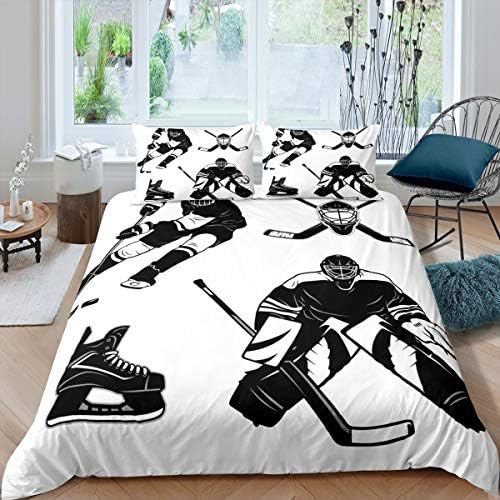 Feelyou Boys Hockey Duvet Cover Set Twin 2Pcs