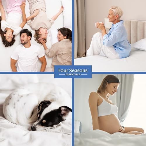 Four Seasons Essentials Queen Mattress Protector 8-11 Deep Zippered Waterproof Encasement