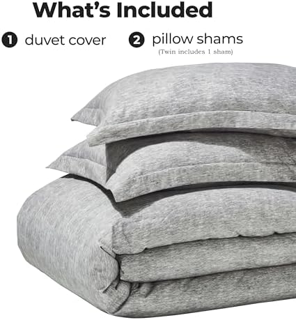 Superior Melange Flannel Duvet Set - Twin Charcoal Ultra-Soft 100 Cotton