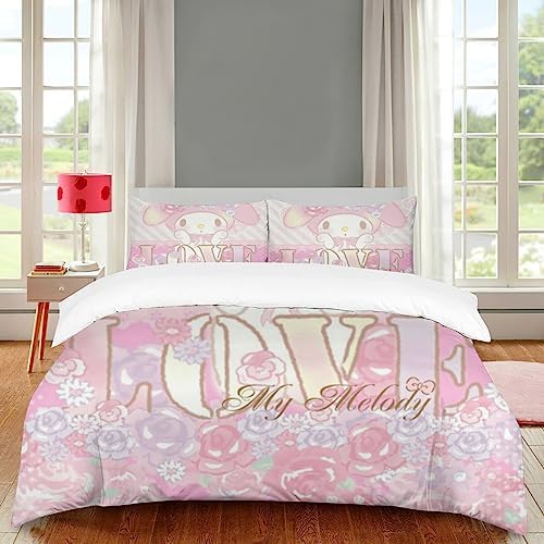 Pink Love 3-Piece Melody Bedding Set