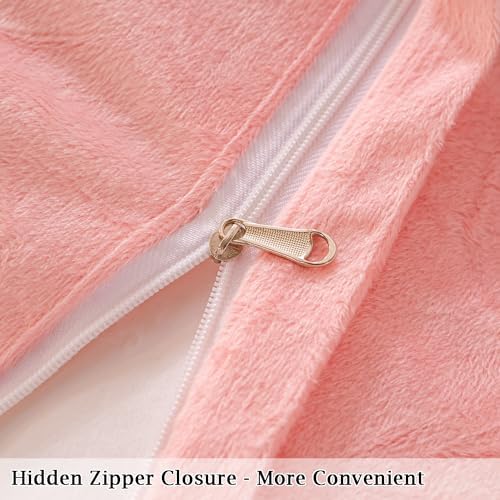 ZRNBAST Shaggy Duvet Cover Set Twin Rainbow Tie Dye Faux Fur 1