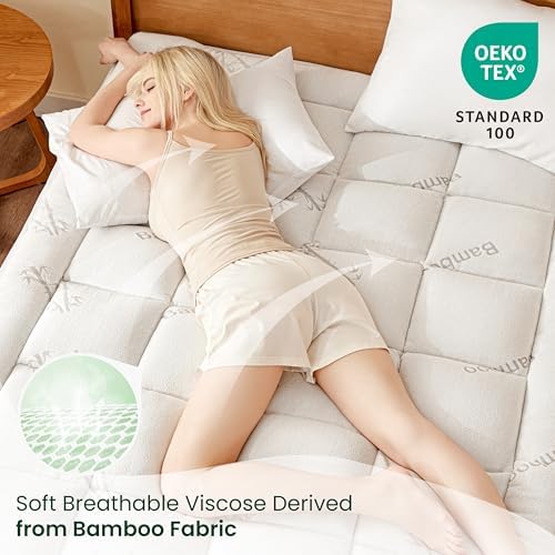 Loves Cabin Twin Mattress Topper Breathable Bamboo Rayon 900 GSM