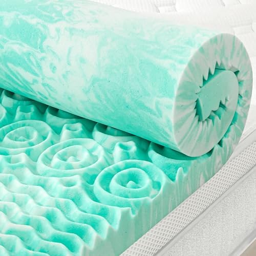 SINWEEK 2 Inch Mattress Topper Green 5-Zone Pressure Relief