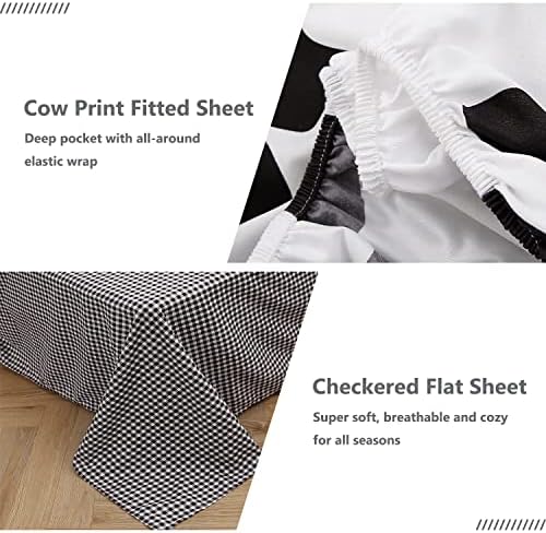 SUCSES Cow Print Twin Comforter Set 8 Pieces Bed in a Bag