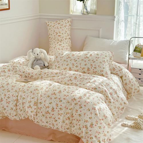 Pink Floral Duvet Cover Set Queen Size