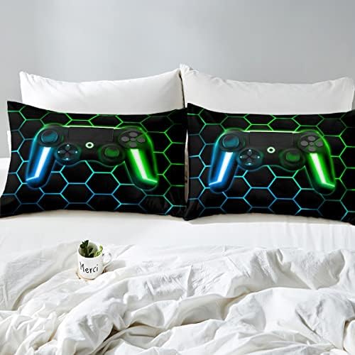 Erosebridal Glitter Geometric Gamer Bedding Set Full Size