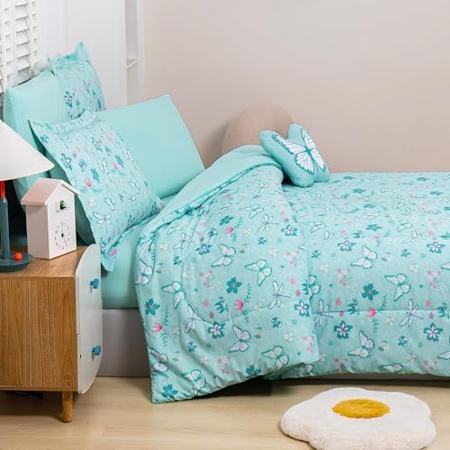 Mooreeke Butterfly Mint Green Kids Bed in a Bag Set