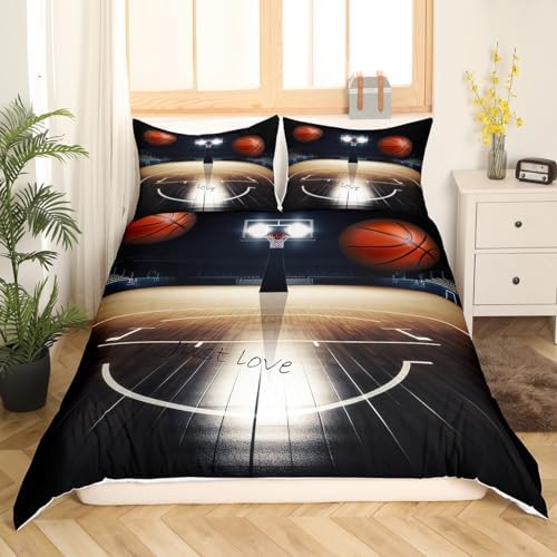 Jejeloiu Basketball Duvet Cover Set Kids Full Size