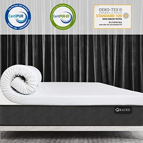 VALUXE 3 Inch Gel Memory Foam Mattress Topper Twin Size