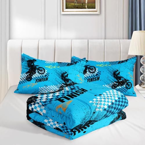 QOOMO Dirt Bike 3D Quilt Set for Kids