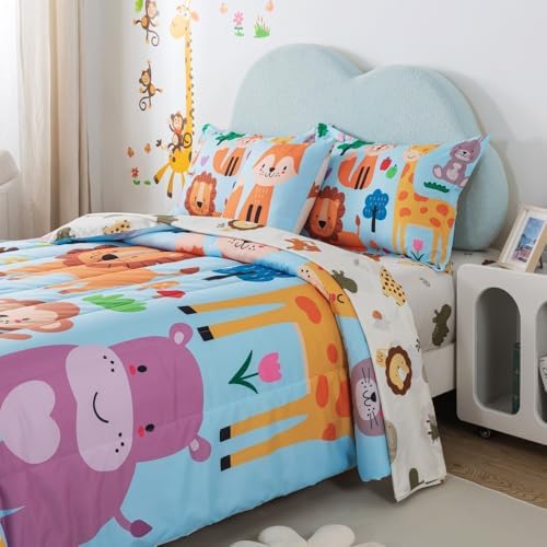 lishjekee Kids Animal Comforter Set Twin 6 Pieces 1