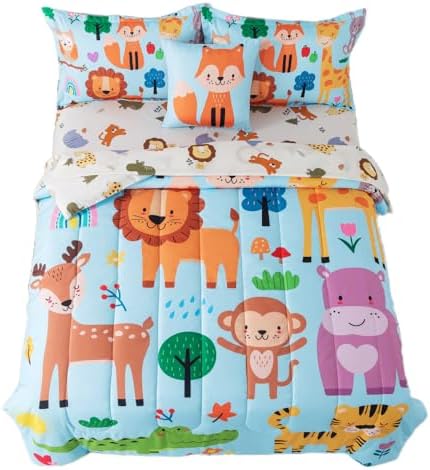 lishjekee Kids Animal Comforter Set Twin 6 Pieces 1