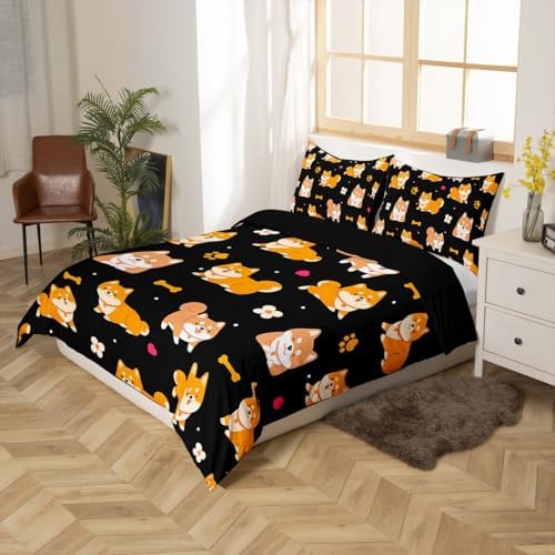 Erosebridal Shiba Inu Duvet Cover Set