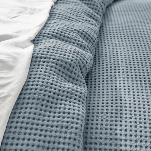 Levtex Home - Mills Waffle Slate Blue Duvet Cover Set Twin