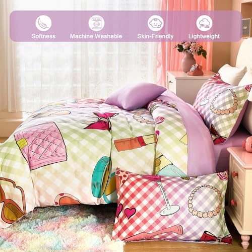 Anibedding Girls Comforter Set 6-Piece Bed in a Bag