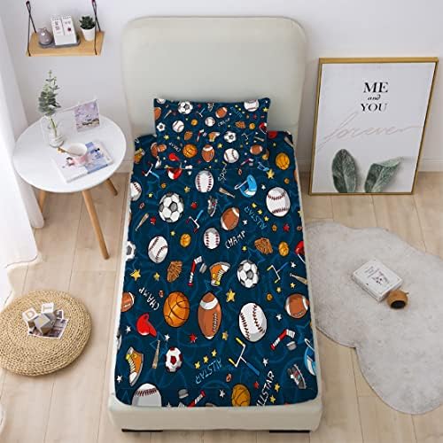 Gusuhome Boys Sports Sheet Set Twin Size 3D Design