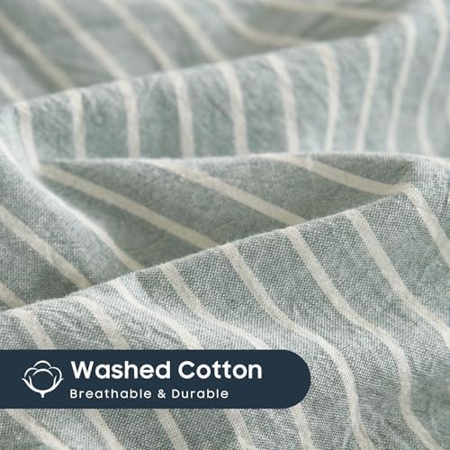 Wake In Cloud Striped Cotton Duvet Cover Set Queen Size 1