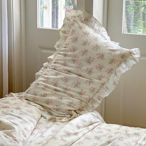 MKXI Floral Duvet Cover Set Queen Size 100 Cotton