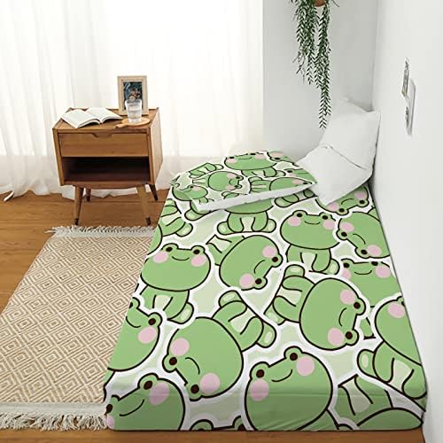 MUSOLEI Cartoon Frog Fitted Sheet Set Twin