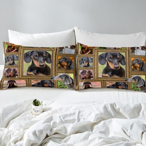 Feelyou Dachshund Duvet Cover Set 3Pcs
