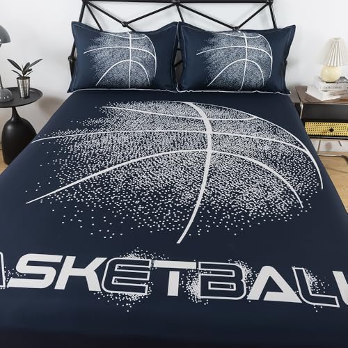 ADASMILE A S Basketball Sheets Queen Size 4 Piece Set