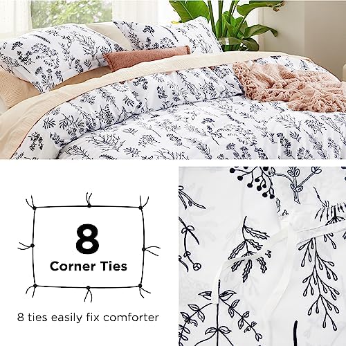 Bedsure Twin XL Duvet Cover Set with Zipper 2 Piece Floral Pattern