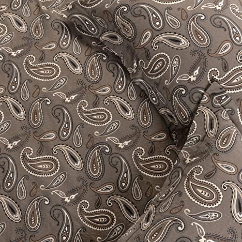 Superior Premium Cotton Flannel Duvet Cover Set - Grey Paisley FullQueen