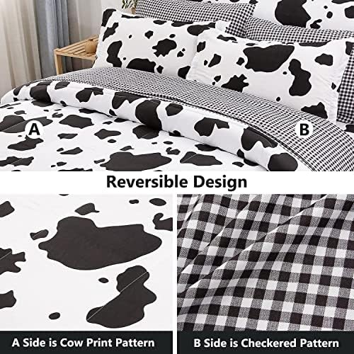 PERFEMET Cow Print Comforter Set Full Size 3-Piece