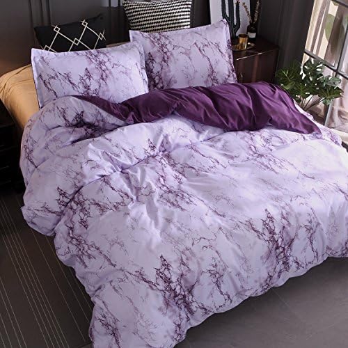 Feelyou Queen Duvet Cover Set Reversible Marble Luxury Microfiber