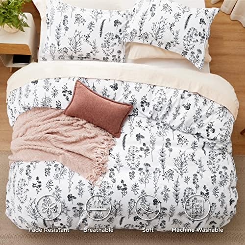 Bedsure Twin XL Duvet Cover Set with Zipper 2 Piece Floral Pattern
