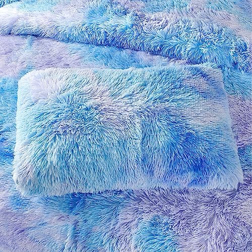 PERFEMET Fluffy Faux Fur Comforter Set for Girls 1