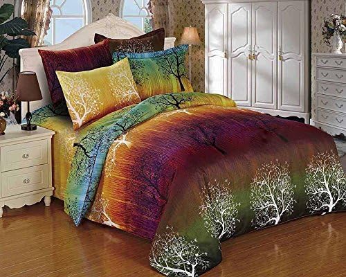 Swanson Beddings Rainbow Tree Duvet Cover Set 7pc