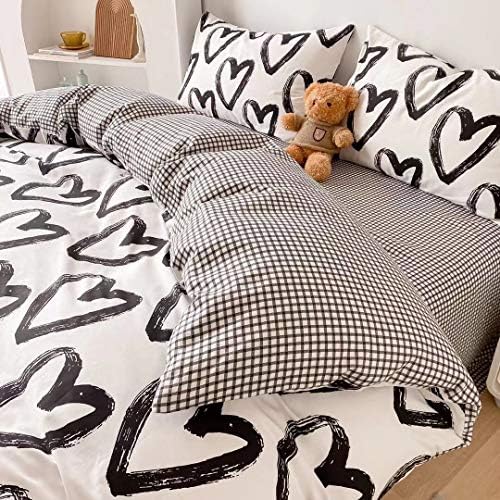 Houseri Love Heart Shaped Duvet Cover Queen Set