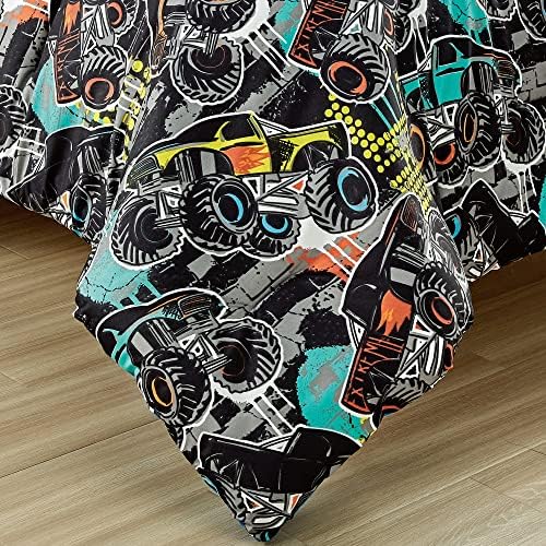 Chezmoi Collection Monster Truck Comforter Set Twin Size 3-Piece