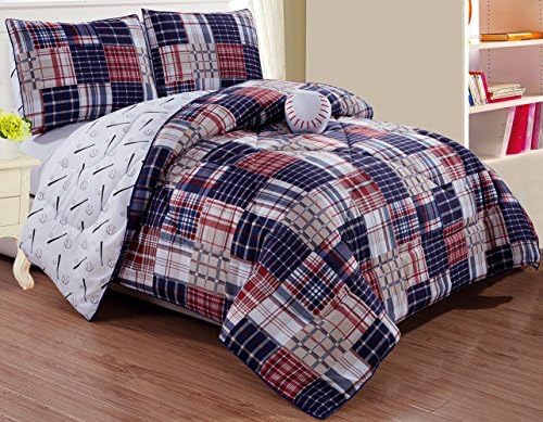 Grand Linen 4-Piece Baseball Sports Theme Comforter Set