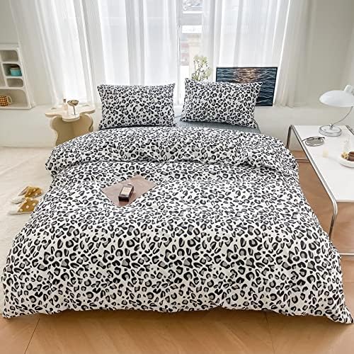 LAYENJOY Leopard Duvet Cover Set Twin 3PCS