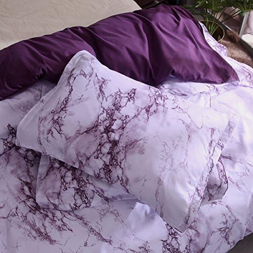 Feelyou Queen Duvet Cover Set Reversible Marble Luxury Microfiber