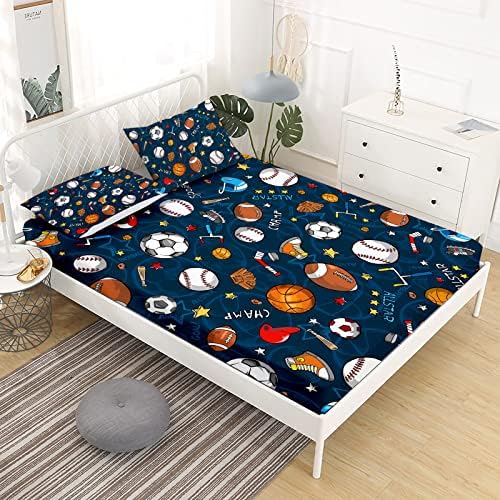 Gusuhome Boys Sports Sheet Set Twin Size 3D Design