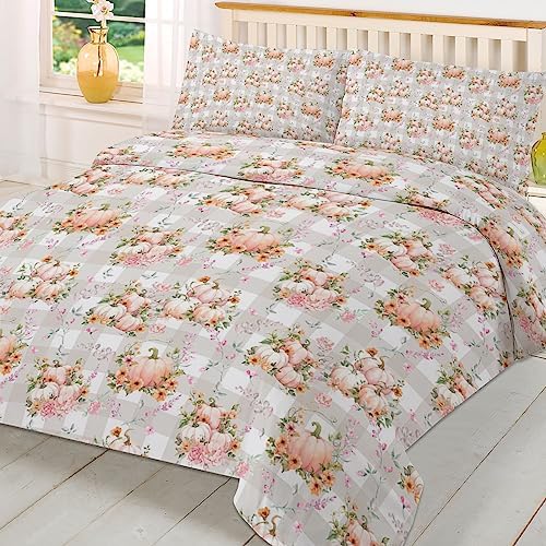 LooPoP Pink Pumpkin Duvet Cover Set 3PCS California King