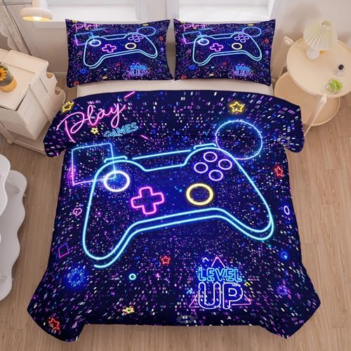 NINENINE Gaming Comforter Set for Boys Kids Queen Size