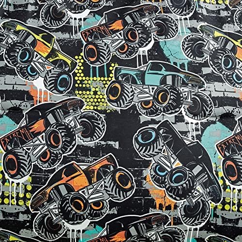 Chezmoi Collection Monster Truck Comforter Set Twin Size 3-Piece