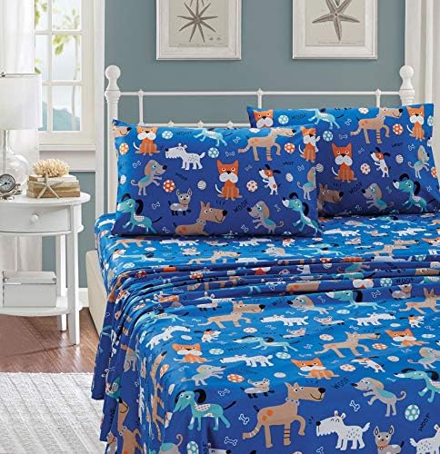 Better Home Style Blue Dog 3-Piece Twin Sheet Set