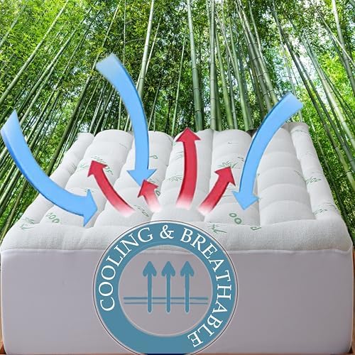 AdkTex Queen Mattress Topper Bamboo Viscose Cooling Comfort